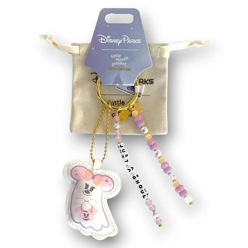 Disney Parks 2026 Halloween Little Words Project Minnie Ghost Keychain New
